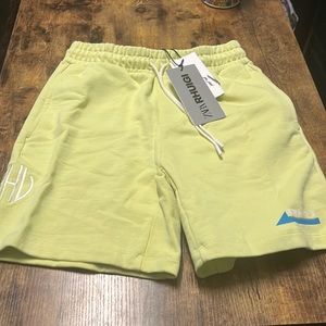 Zara Rhuigi mens sweat shorts yellow s-m